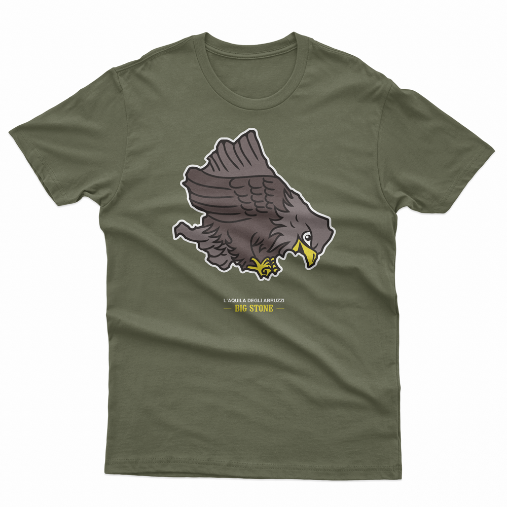 T-shirt L'Aquila Italia - Design Rétro Abruzzo, Coup Classique, Manches Doubles Coutures, Souvenir Ou Vêtement Décontracté